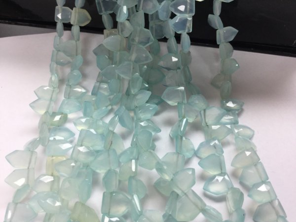 Aqua Chalcedony Fence Cut Faceted