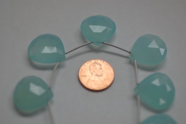 Aqua Chalcedony Heart Faceted