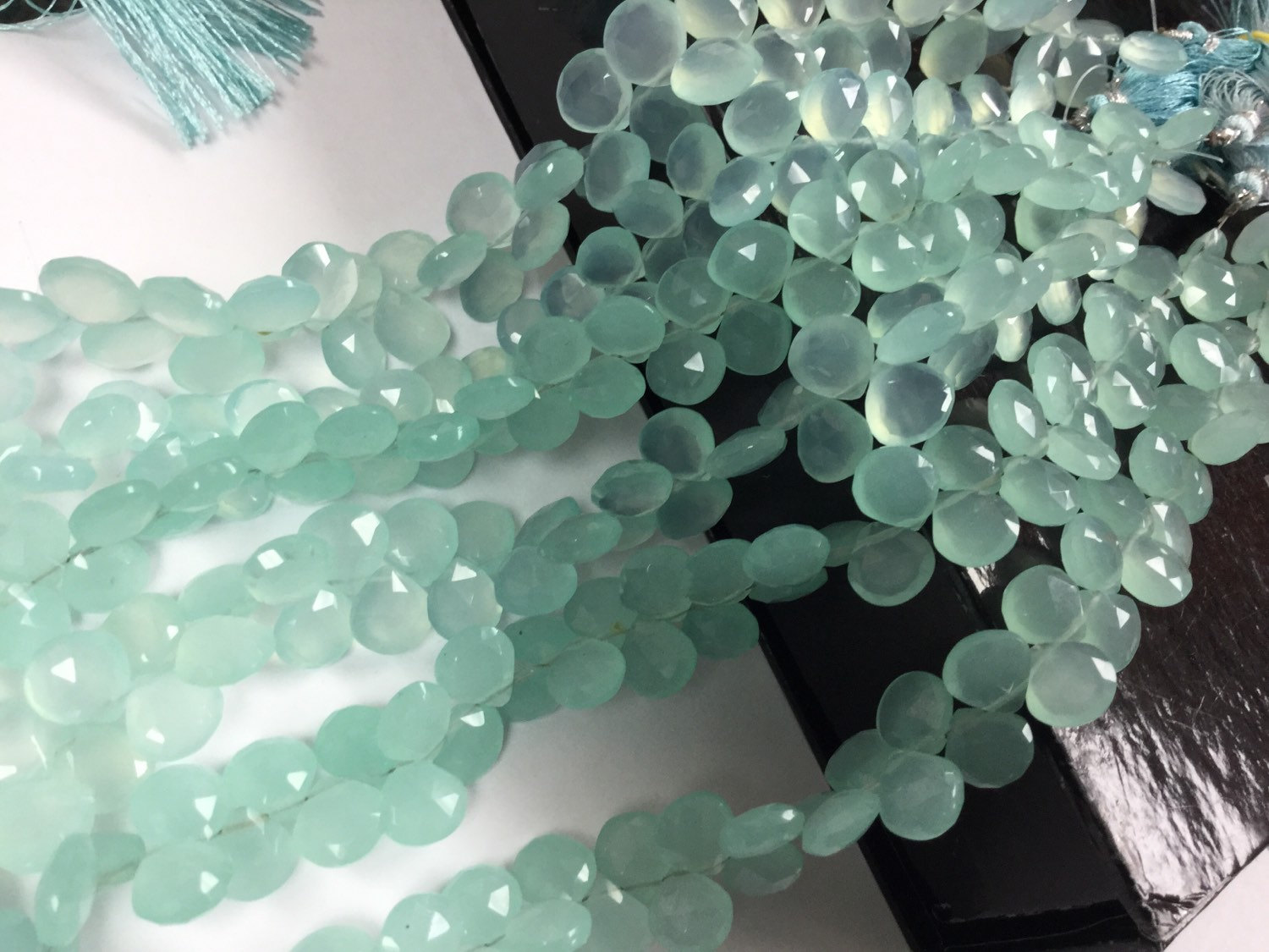 Aqua Chalcedony Heart Faceted
