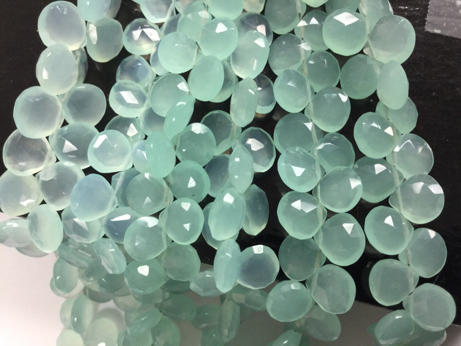 Aqua Chalcedony Heart Faceted