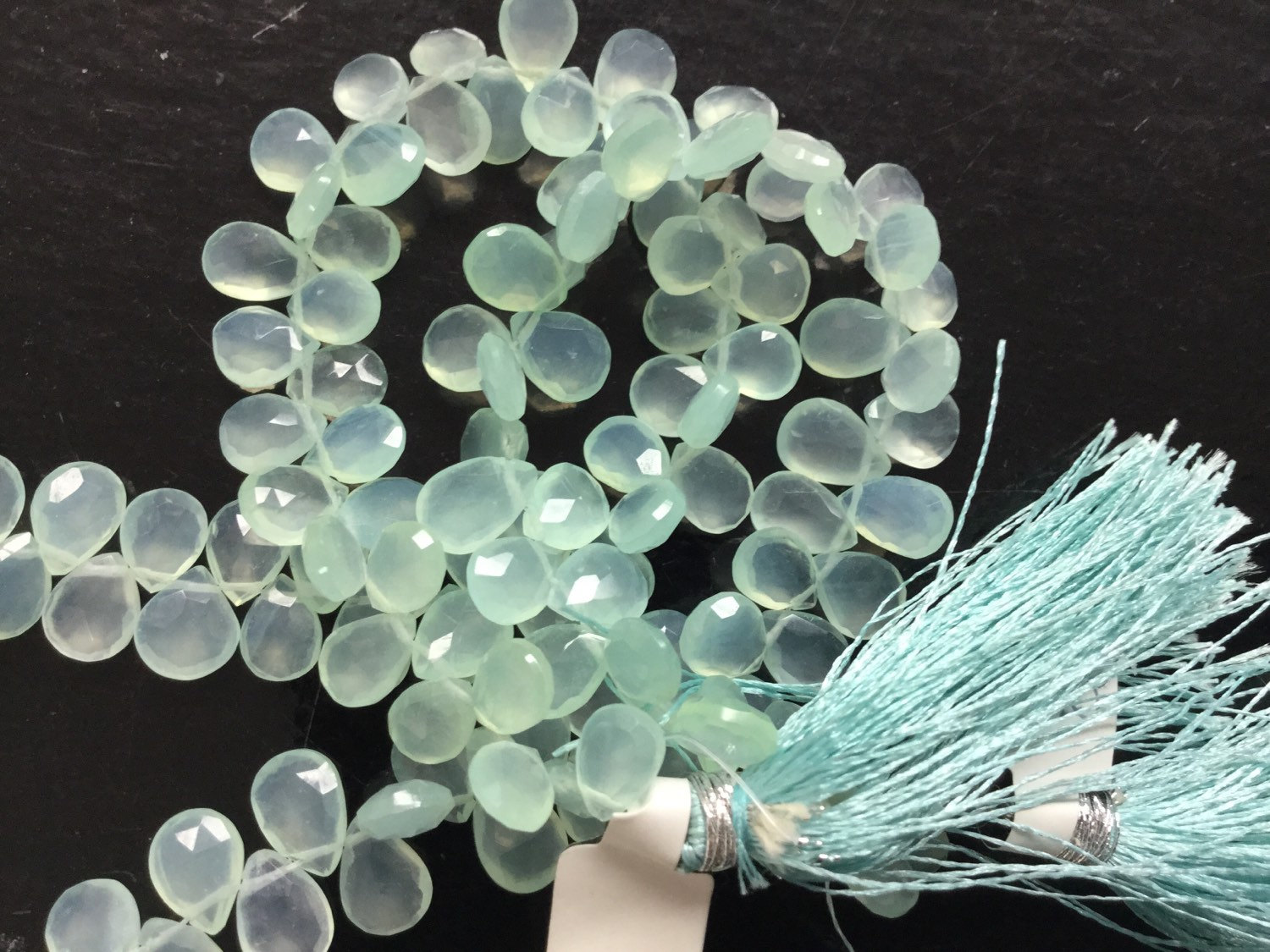 Aqua Chalcedony Heart Faceted