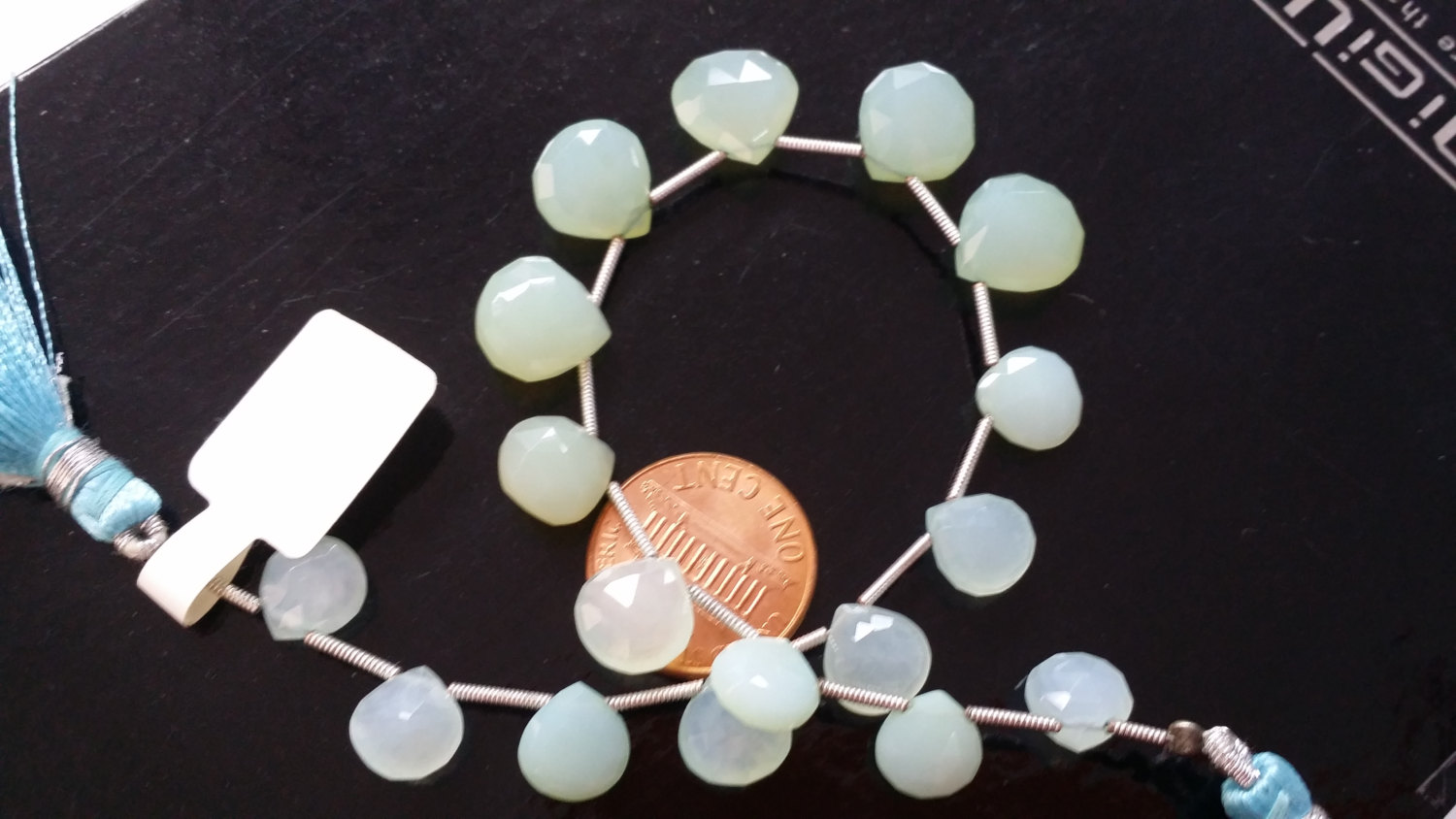 Aqua Chalcedony Hearts Faceted