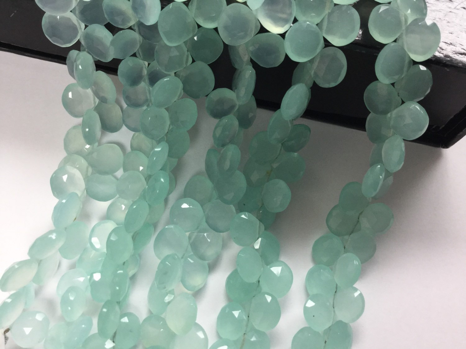 Aqua Chalcedony Heart Faceted