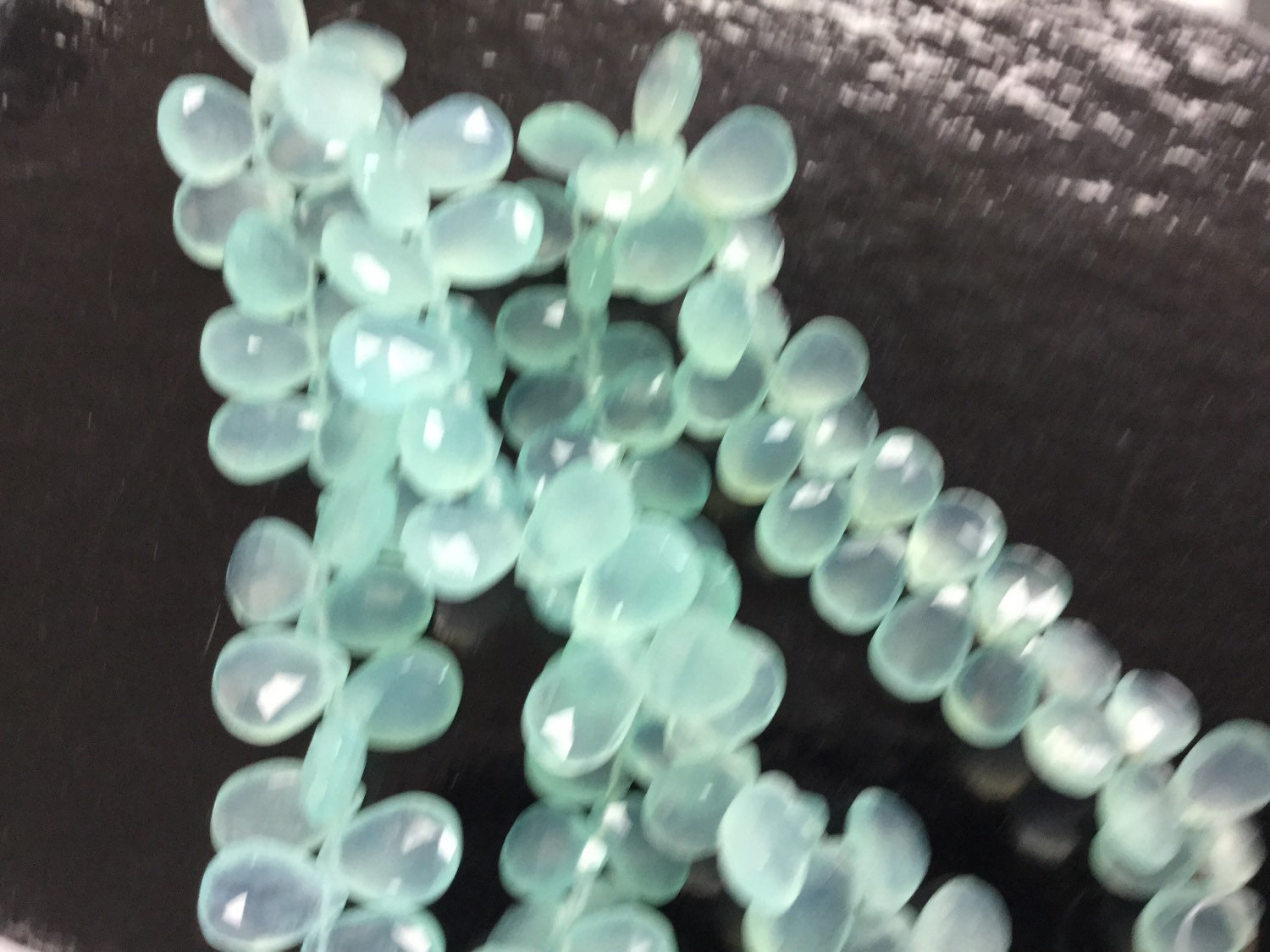 Aqua Chalcedony Pears Faceted