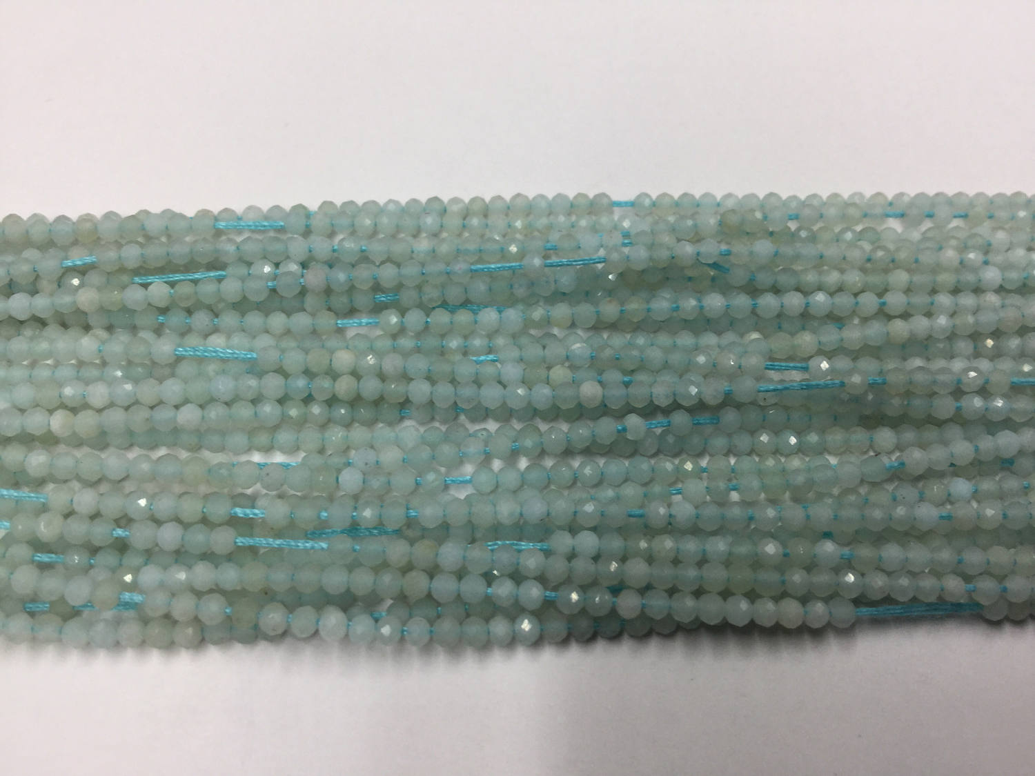 Aqua Chalcedony Rondelles Faceted