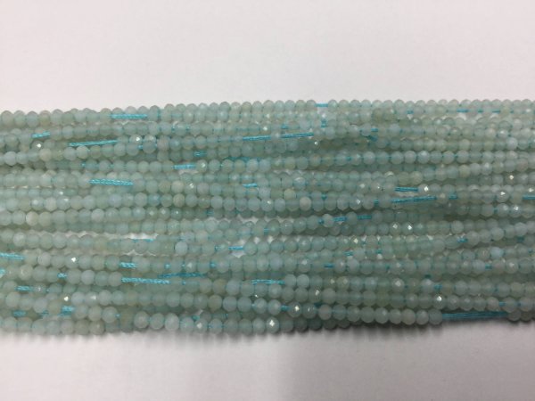 Aqua Chalcedony Rondelles Faceted