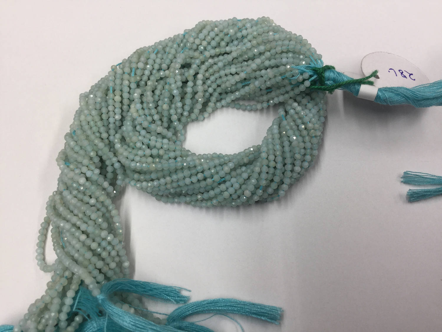 Aqua Chalcedony Rondelles Faceted