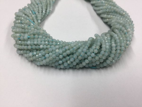 Aqua Chalcedony Rondelles Faceted