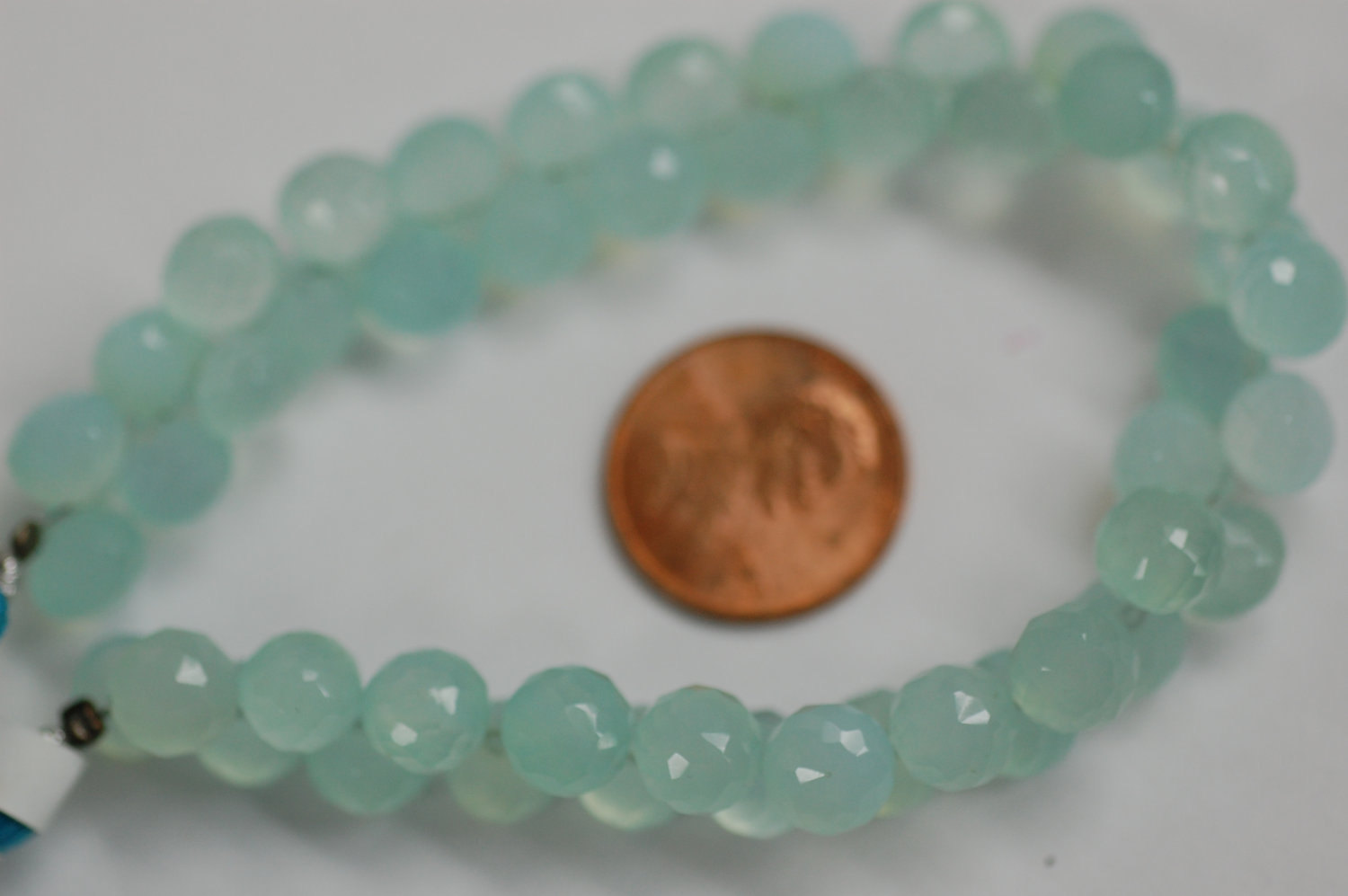 Aqua Chelcedony Onions Faceted Heated