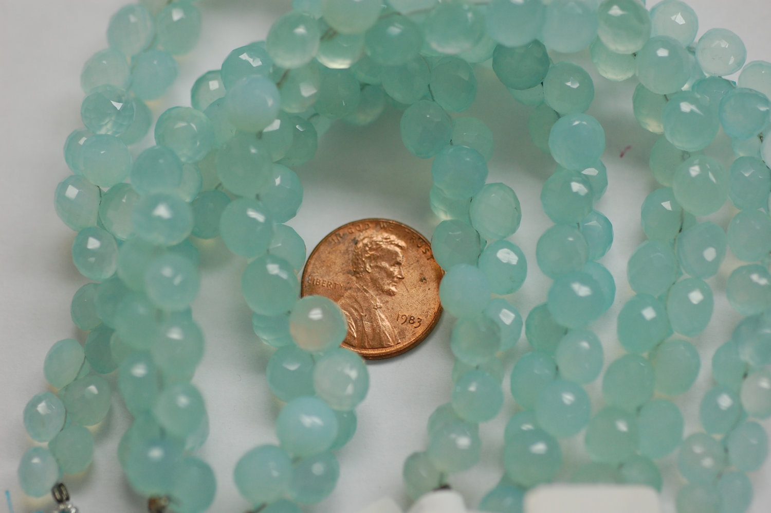 Aqua Chelcedony Onions Faceted Heated