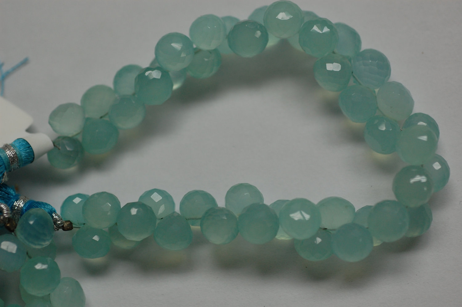 Aqua Chelcedony Onions Faceted Heated