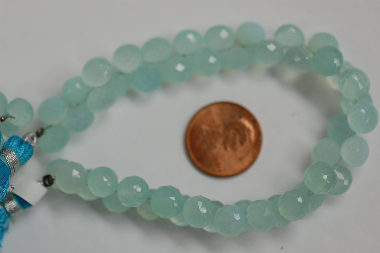Aqua Chelcedony Onions Faceted Heated