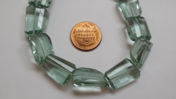 Aqua Green Hydro Quartz Nuggets Faceted