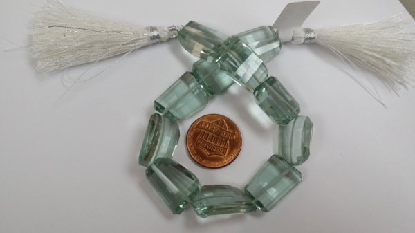 Aqua Green Hydro Quartz Nuggets Faceted