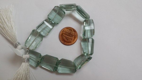 Aqua Green Hydro Quartz Nuggets Faceted