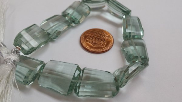 Aqua Green Hydro Quartz Nuggets Faceted