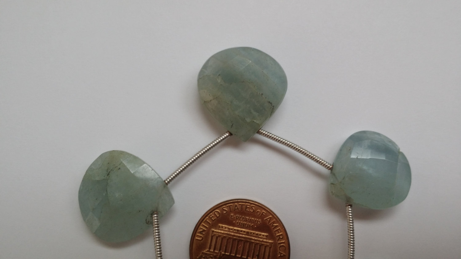 Aqua Marine Hearts Faceted