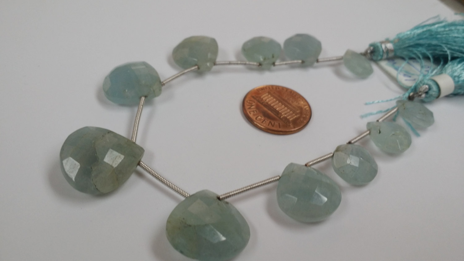 Aqua Marine Hearts Faceted