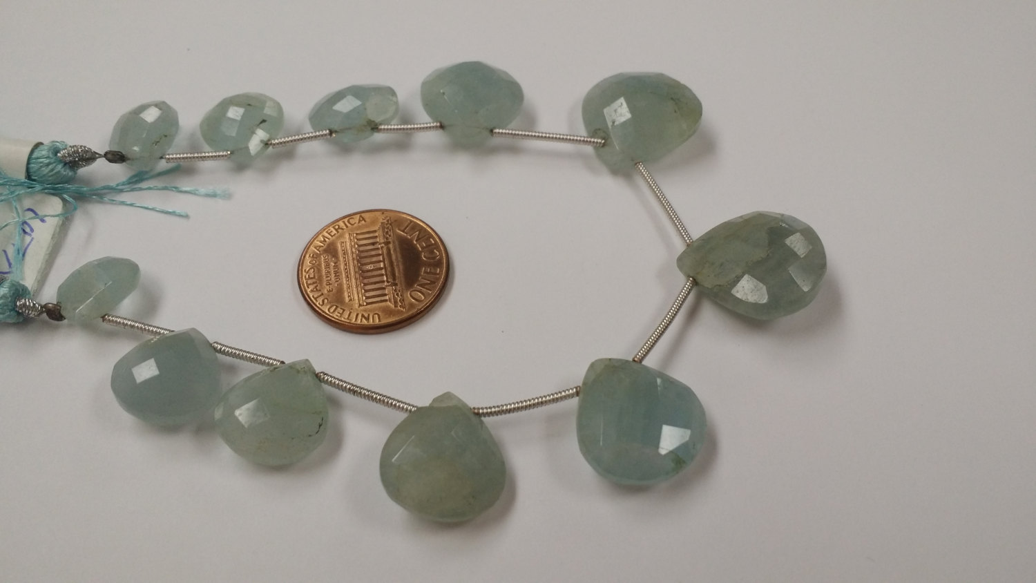 Aqua Marine Hearts Faceted