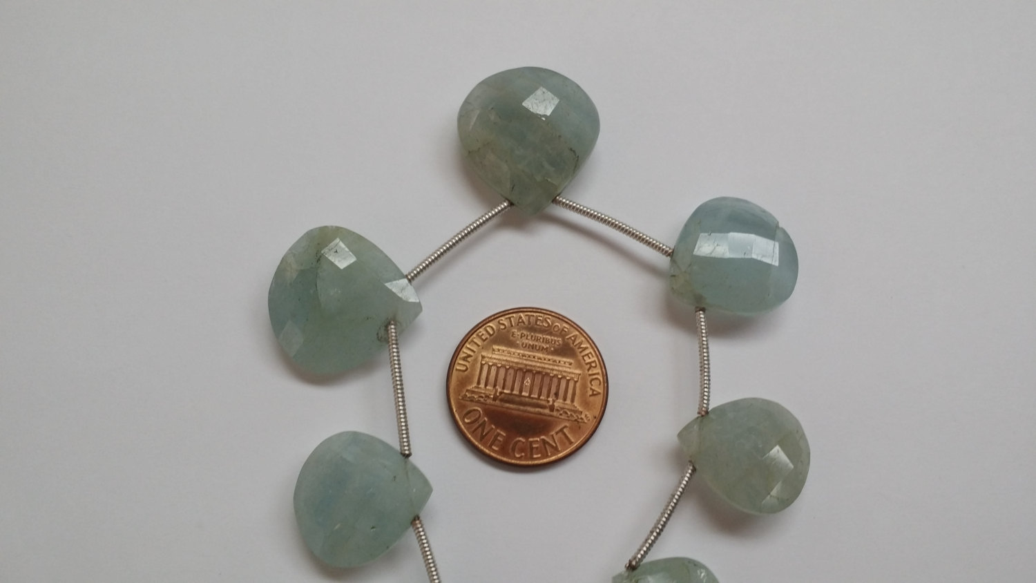 Aqua Marine Hearts Faceted