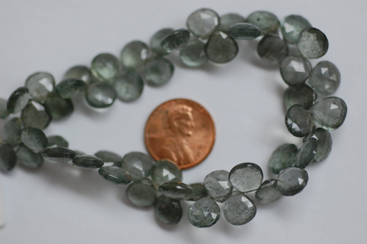 Aqua Moss Hearts Faceted