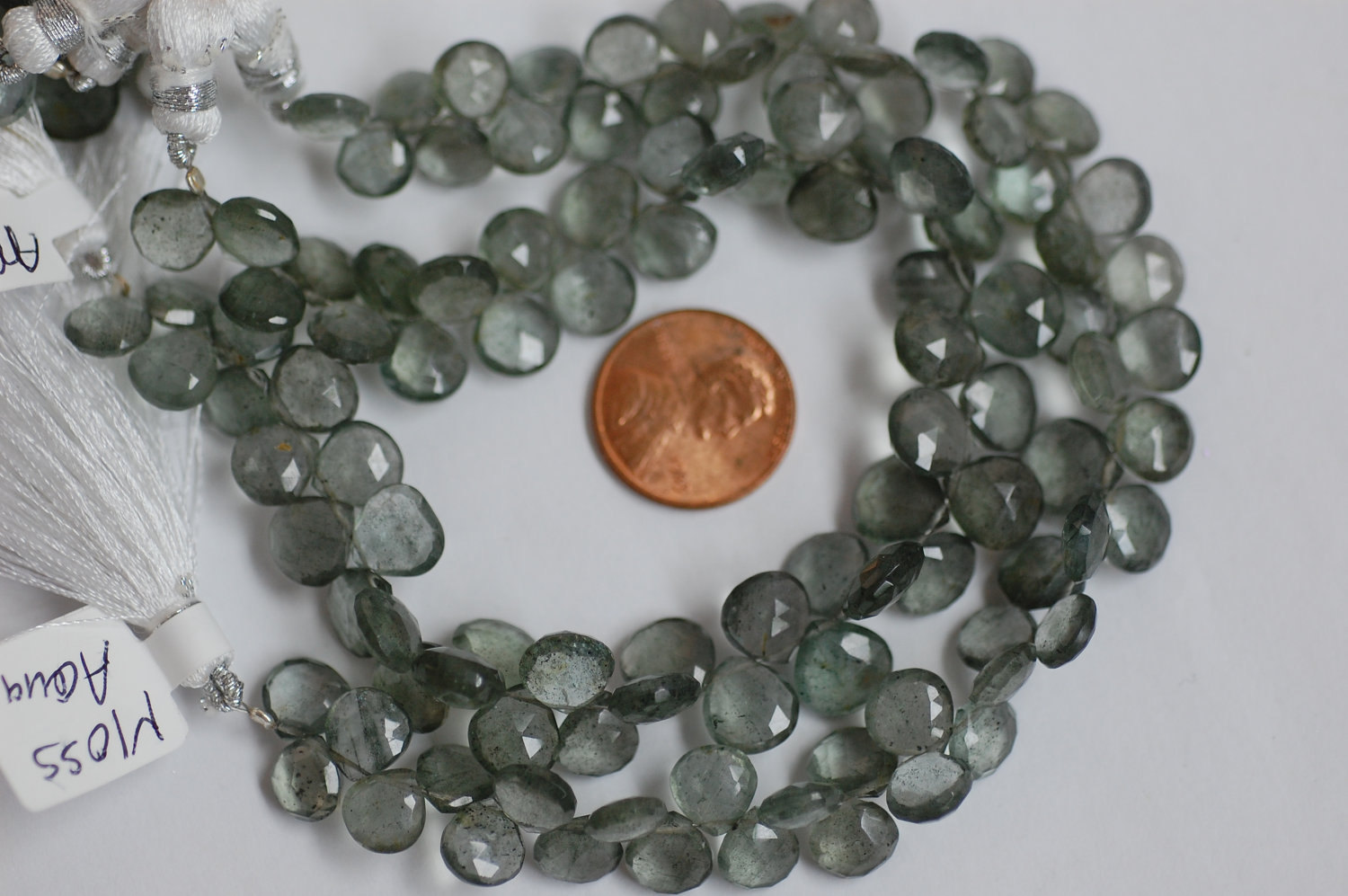 Aqua Moss Hearts Faceted