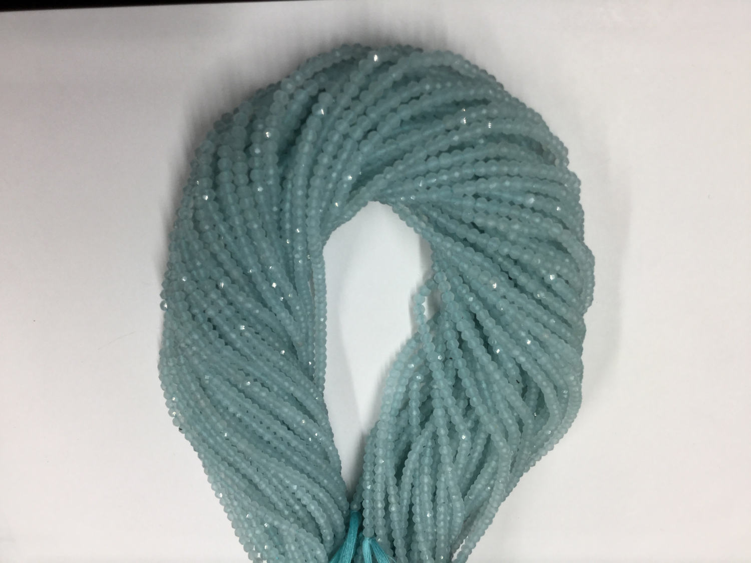 Aqua Onyx Rondelles Faceted