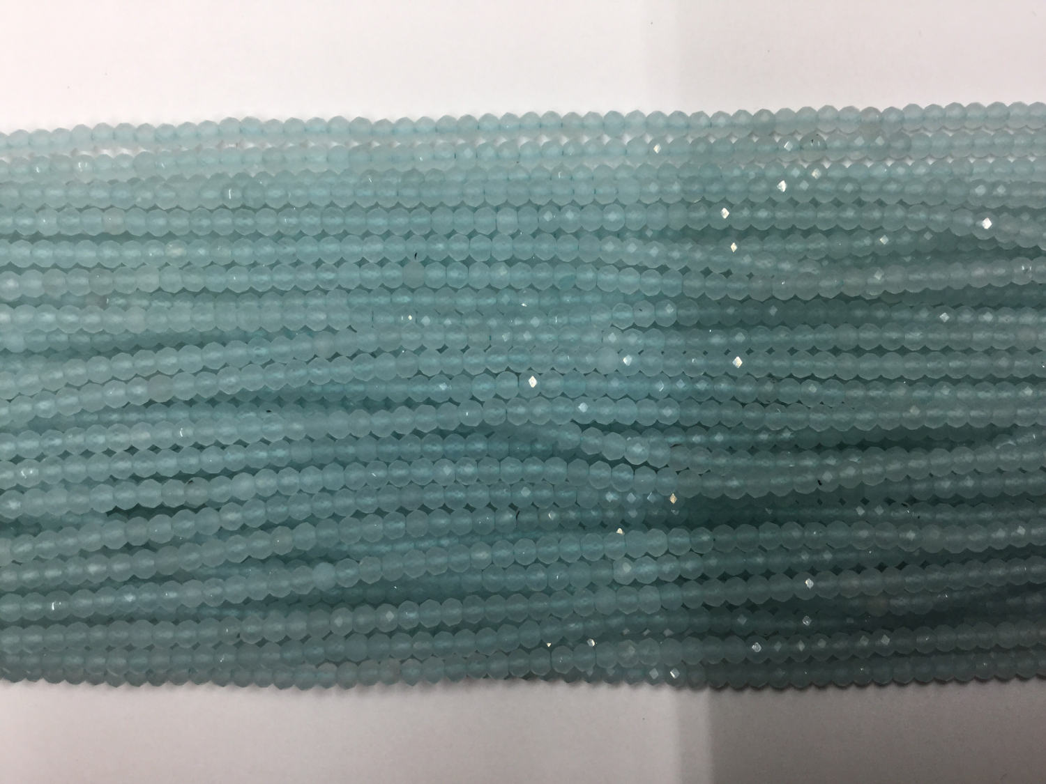 Aqua Onyx Rondelles Faceted