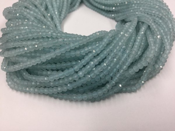 Aqua Onyx Rondelles Faceted