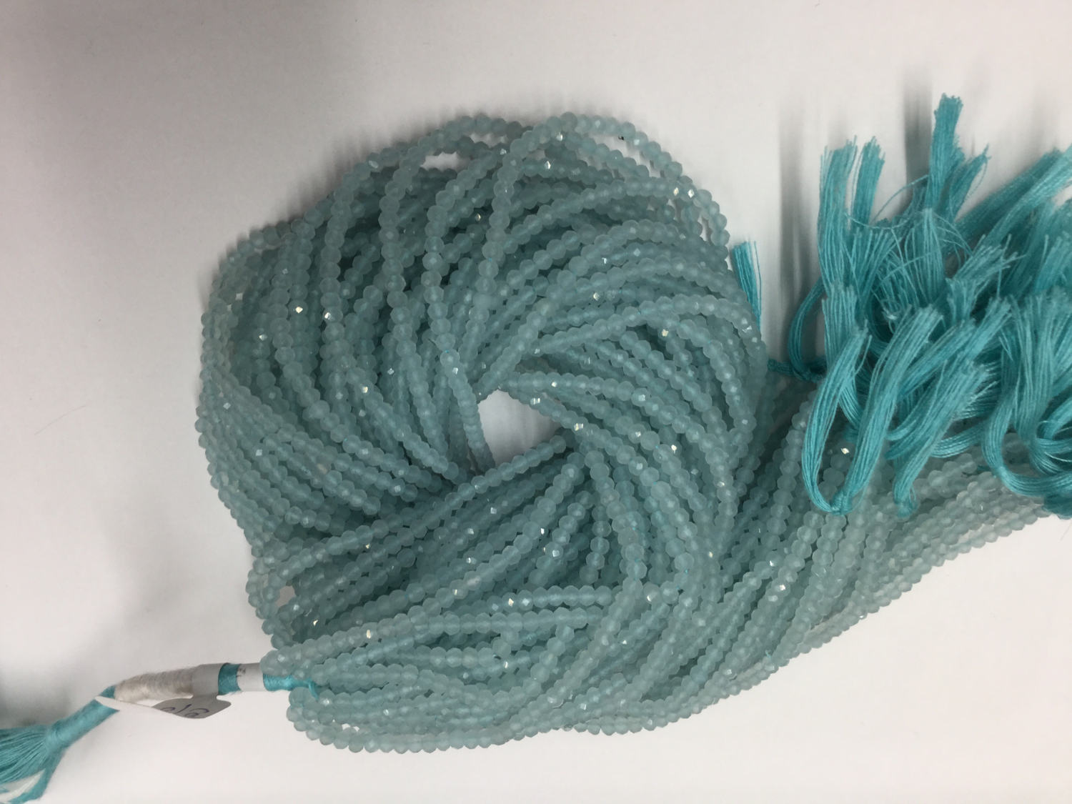 Aqua Onyx Rondelles Faceted