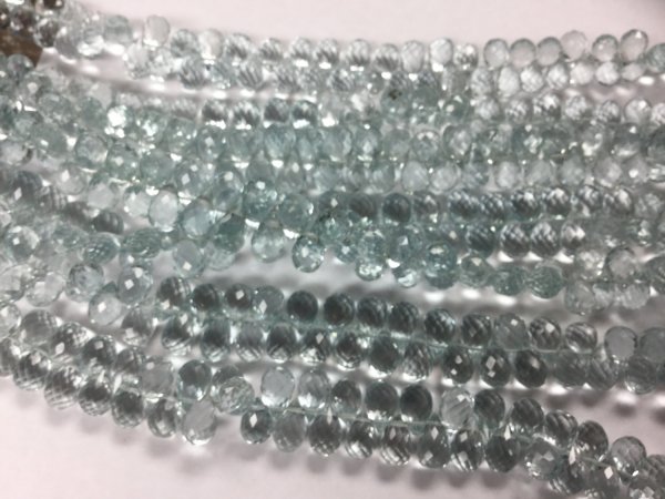 Aquamarine Hydro Quartz Drops Faceted