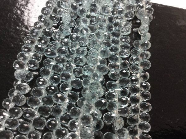 Aquamarine Hydro Quartz Drops Faceted