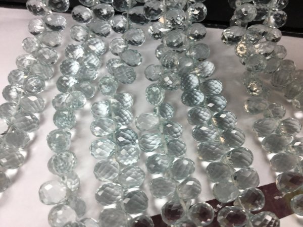 Aquamarine Hydro Quartz Drops Faceted