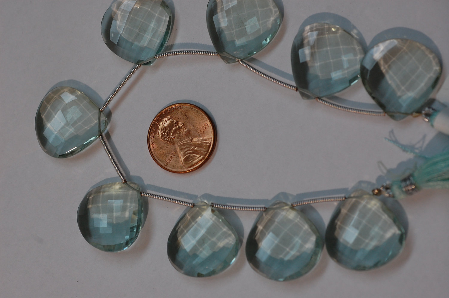 Aquamarine Hydro Quartz Hearts