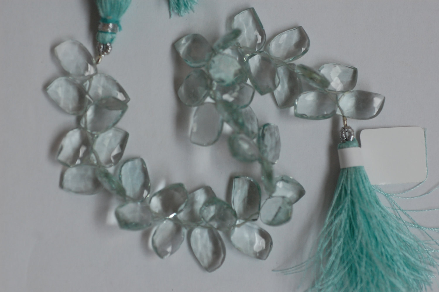 Aquamarine Hydro quartz Leaf faceted