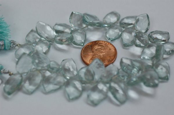 Aquamarine Hydro quartz Leaf faceted