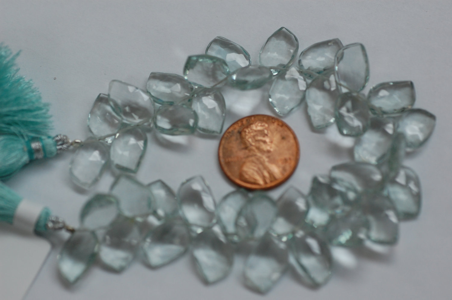 Aquamarine Hydro quartz Leaf faceted
