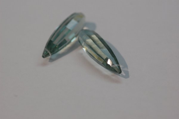 Aquamarine Hydro Quartz Long Drops Faceted