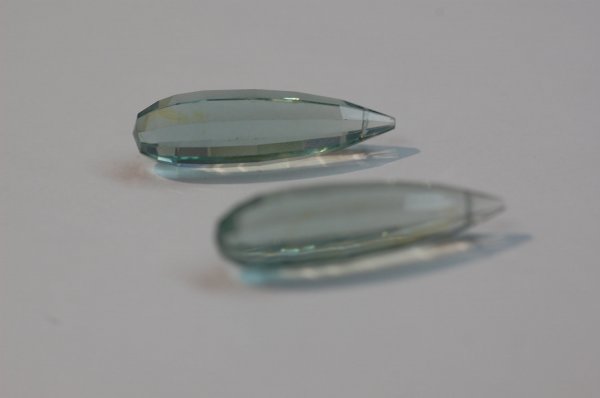 Aquamarine Hydro Quartz Long Drops Faceted