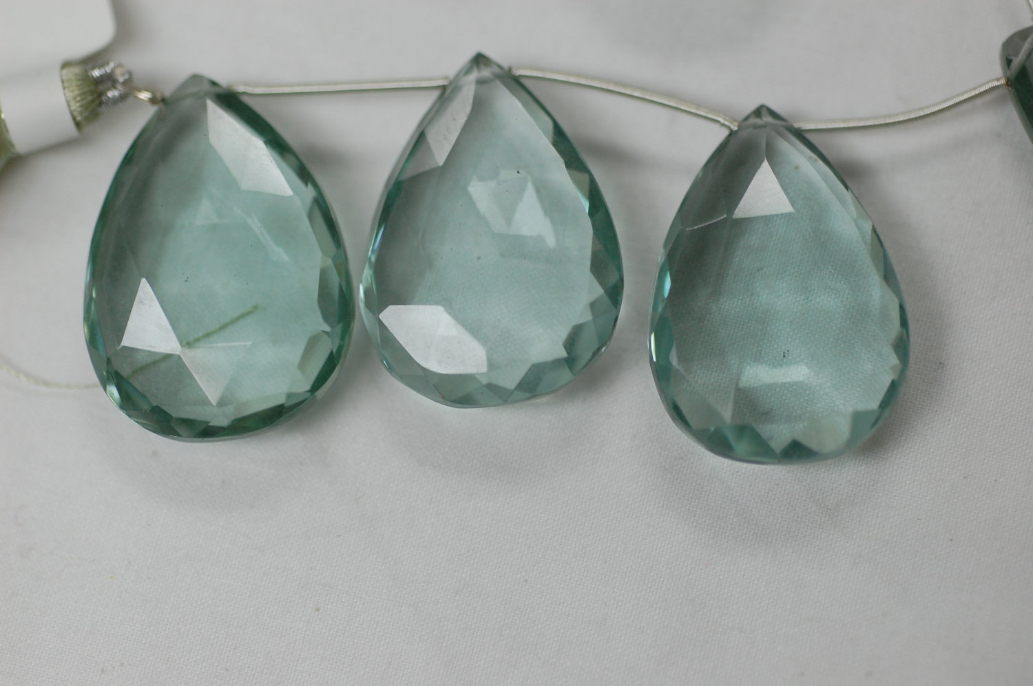 Aquamarine Hydro Quartz PearS Faceted