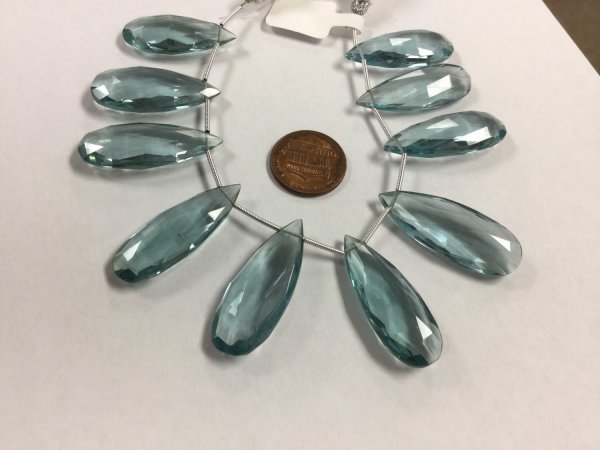 Aquamarine Hydro Quartz Pears Faceted