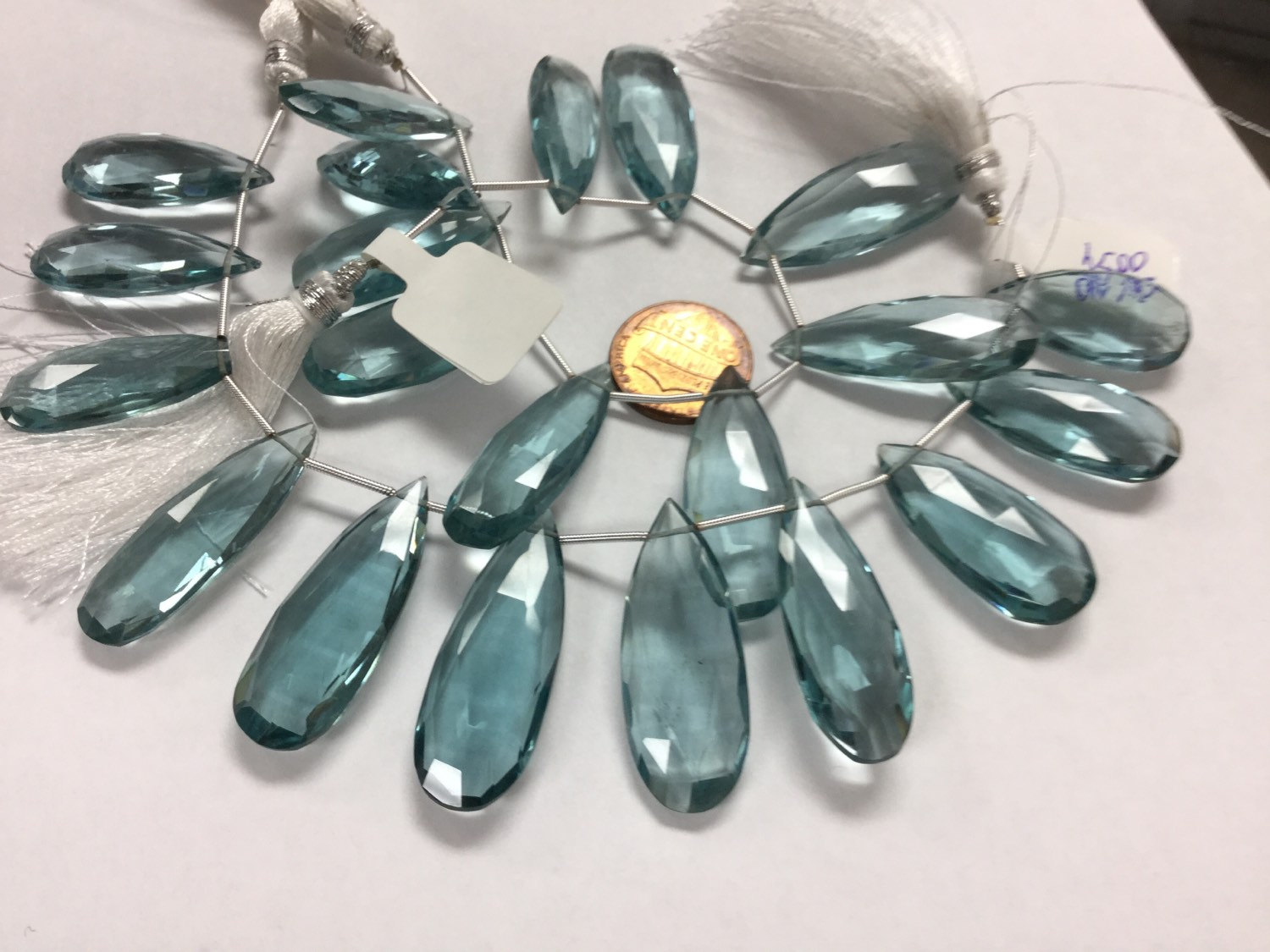 Aquamarine Hydro Quartz Pears Faceted