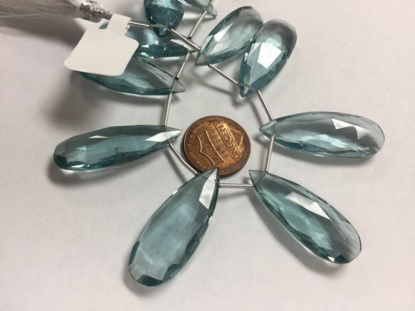 Aquamarine Hydro Quartz Pears Faceted