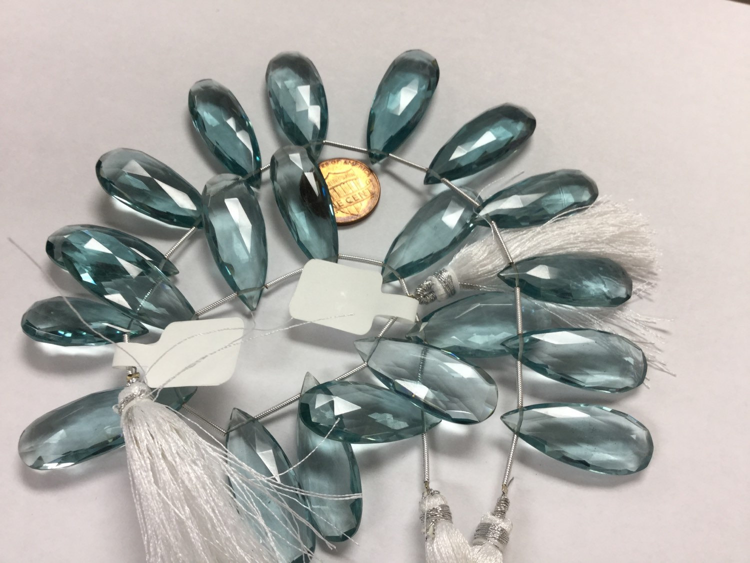 Aquamarine Hydro Quartz Pears Faceted