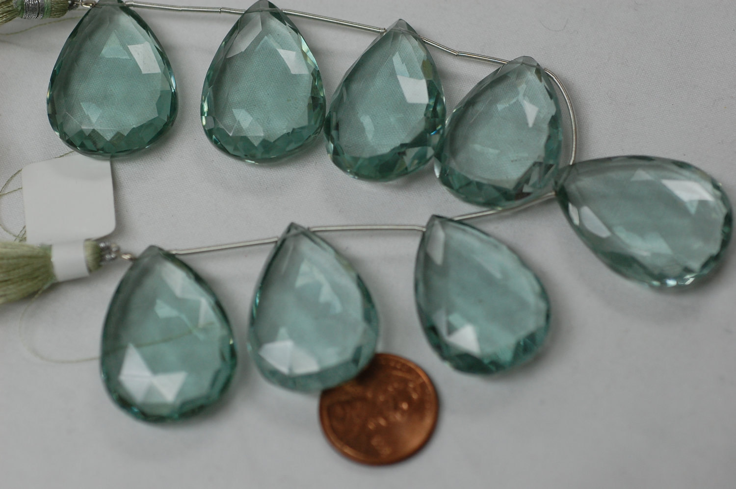 Aquamarine Hydro Quartz PearS Faceted