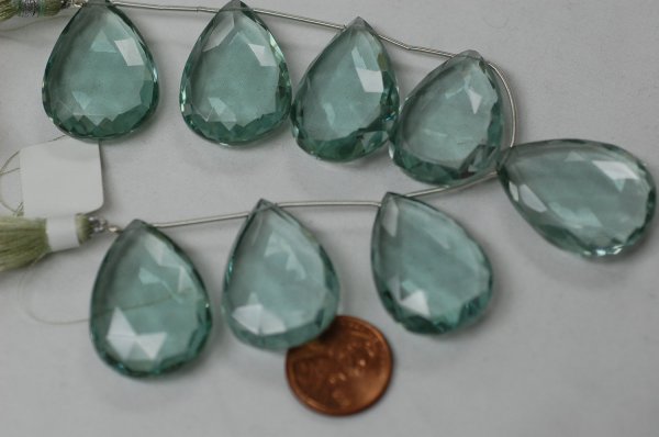Aquamarine Hydro Quartz PearS Faceted