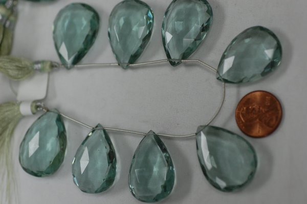 Aquamarine Hydro Quartz PearS Faceted