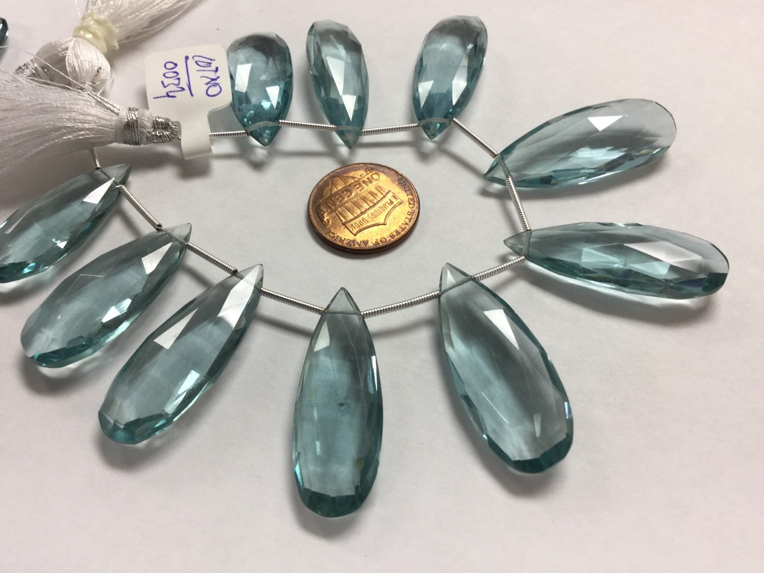 Aquamarine Hydro Quartz Pears Faceted