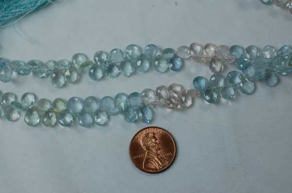 Aquamarine Pear Faceted