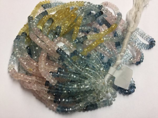 Aquamarine Rondelles Faceted